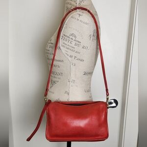 Vintage 80s Coach Red Leather Purse